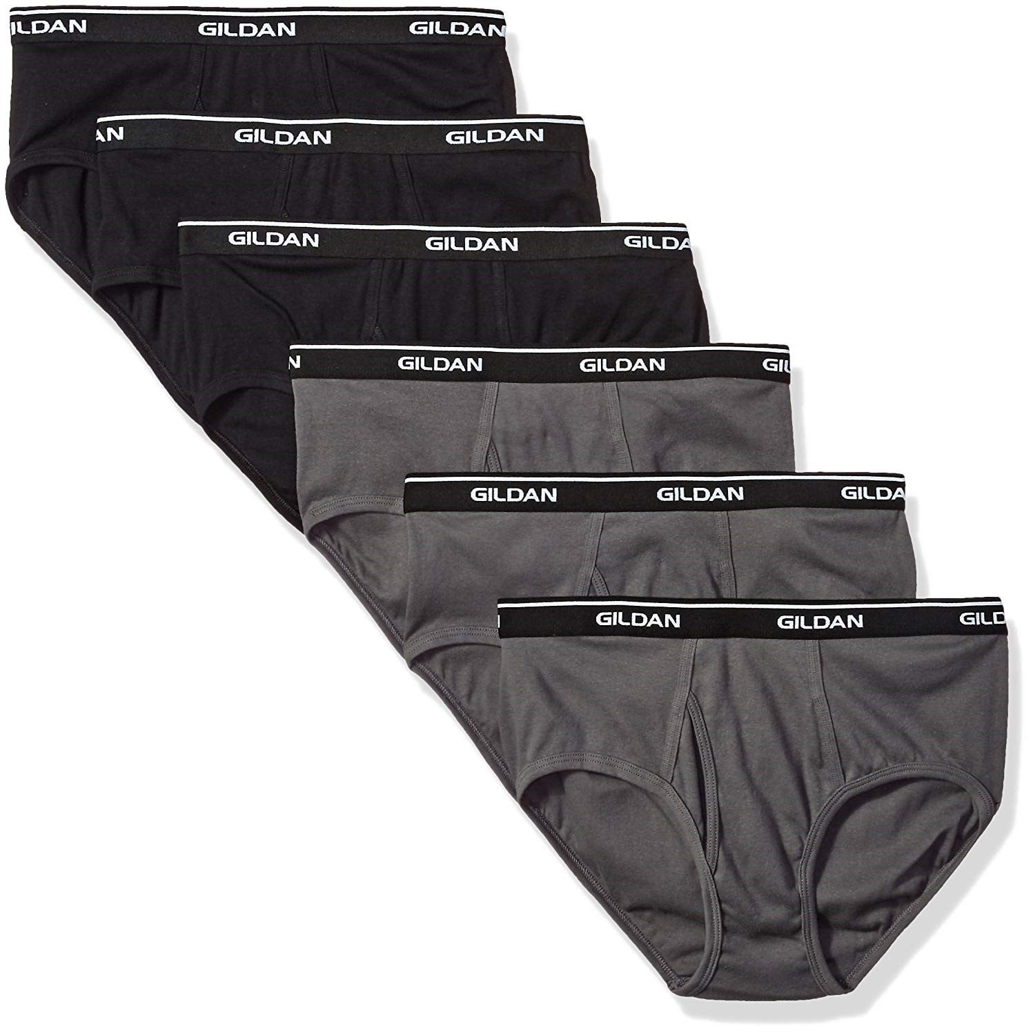 Gildan Platinum 6-Pack Cotton Brief Black/Charcoal 
