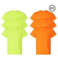 thumbnail image 1 of Gildan High Visibility Safety Pocket T-Shirt for Men, 50/50 Cotton/Polyester Hi-Vis Safety Work Tees, (Safety Green/Orange 6pcs, L), 1 of 5