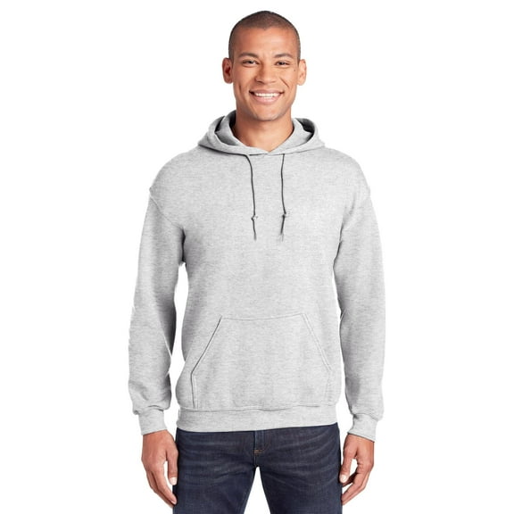 Gildan Pocket Sweatshirt, Men's DryBlend Long Sleeve Hooded Sweater, Classic Fleece Hoodie, Ash, S