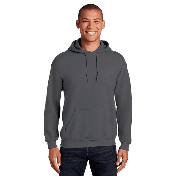 Gildan Pocket Sweatshirt, Men's DryBlend Long Sleeve Hooded Sweater, Classic Fleece Hoodie, Charcoal, L