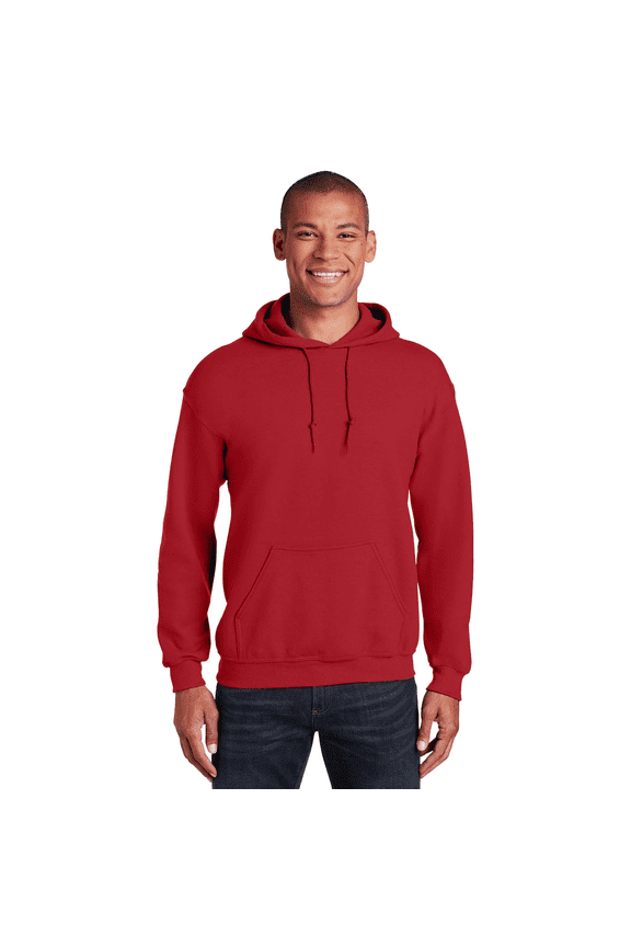 Pocket Sweatshirt, Men's DryBlend Long Sleeve Hooded Sweater, Classic Fleece Hoodie, Red, 3XL