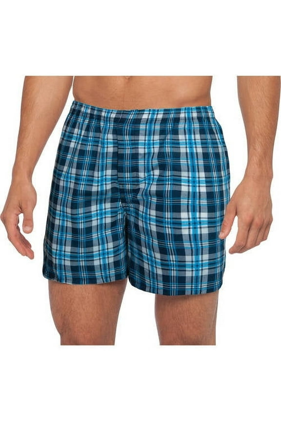 Premium Cotton Tagless Men's Woven Boxer, 3-Pack