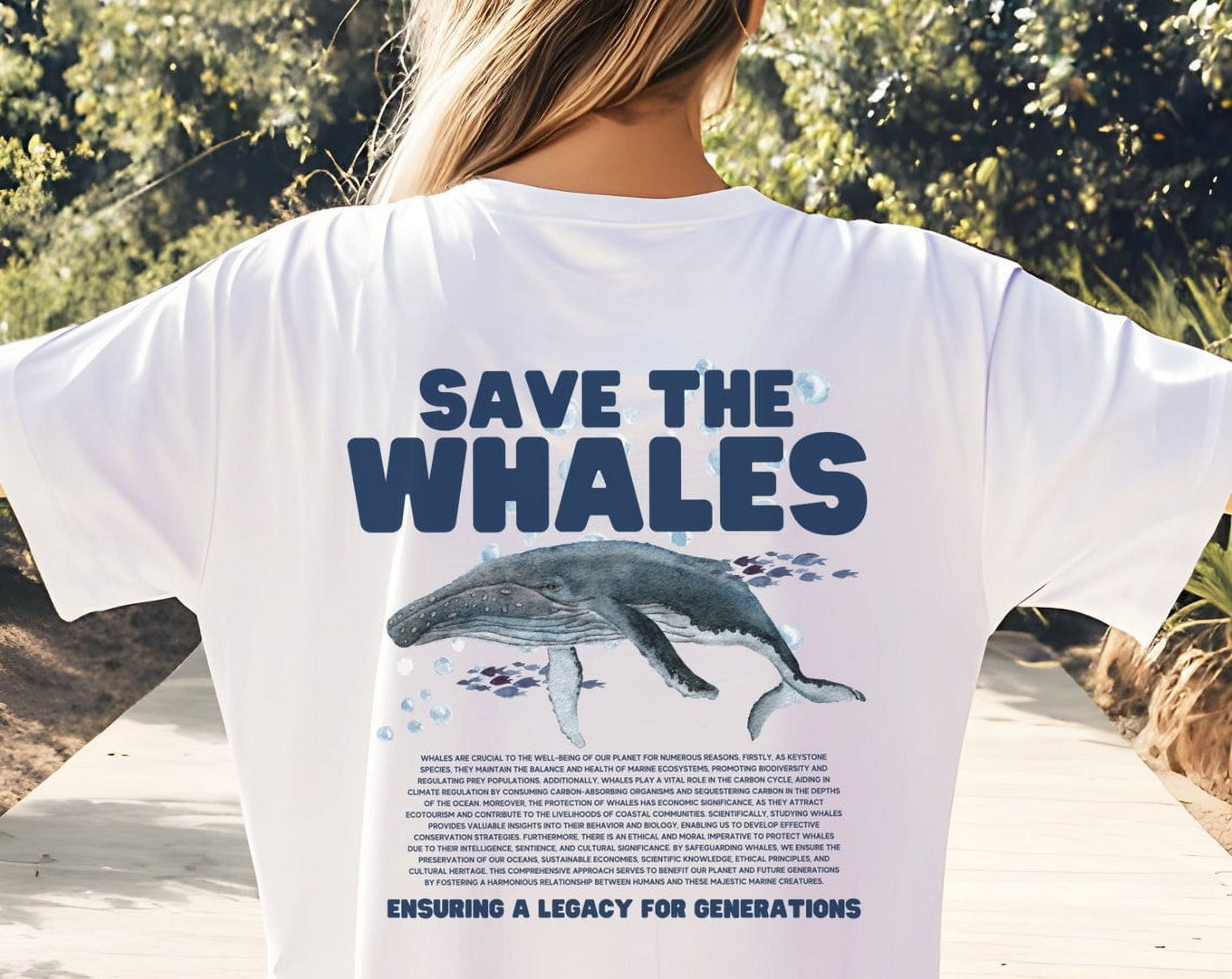 Gildan Protect Ocean Life Shirt With Whale Illustration, Marine Animal ...