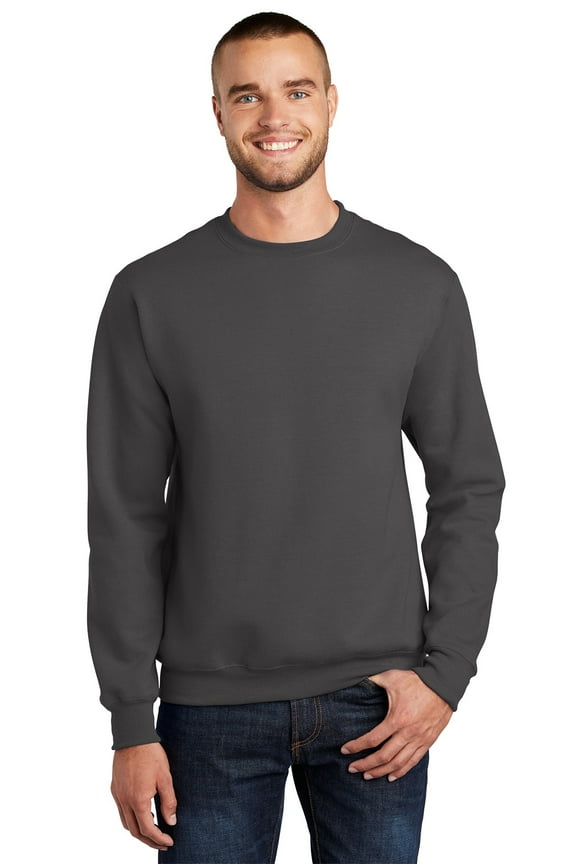 Pullover Crewneck Sweatshirt for Men -18000 | Heavy Blend 50/50 Cotton/Polyester Cozy Pollover Fleece 8 oz Charcoal, Size S