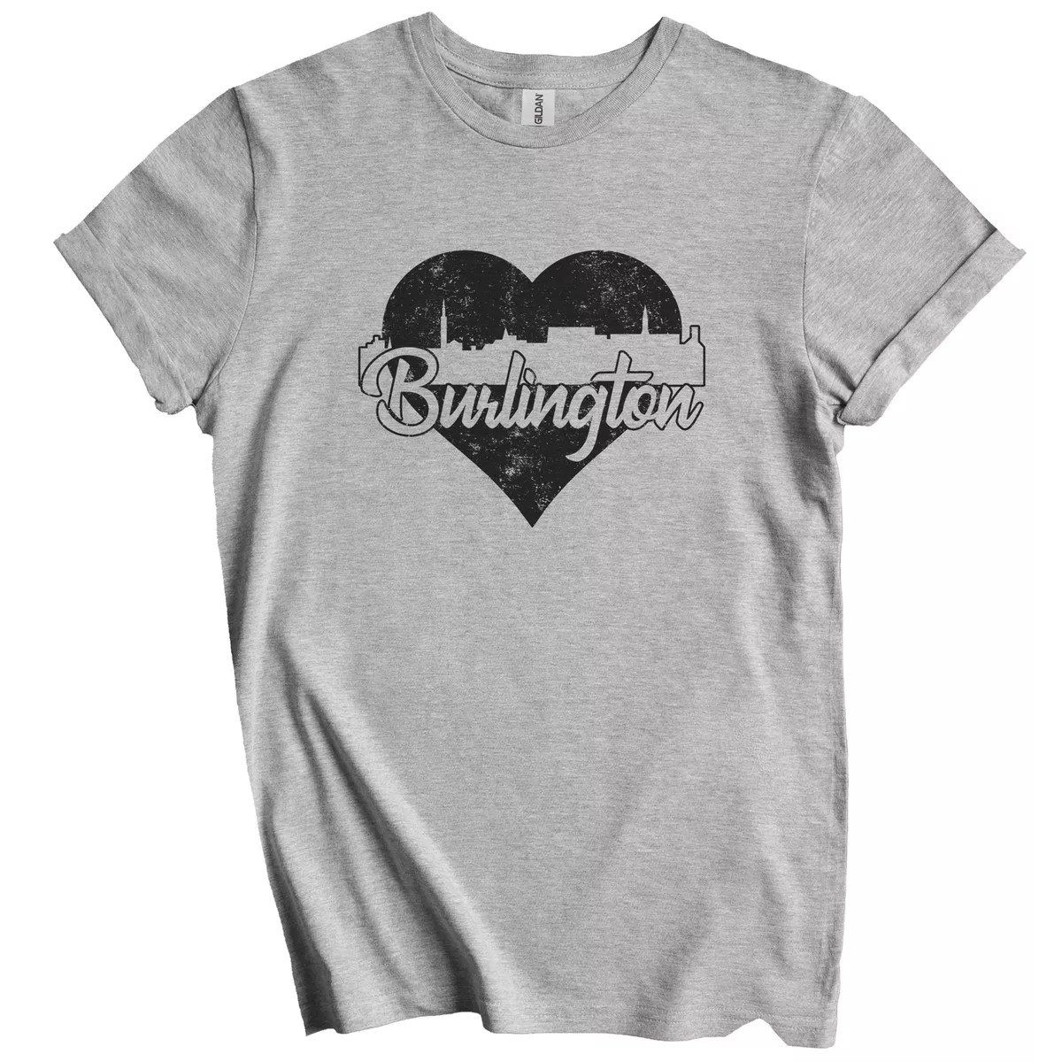 Gildan Retro Burlington Vermont Skyline Heart Distressed T-Shirt Gift for  Men Women Unisex Tee - Walmart.com, image size:1200x1200