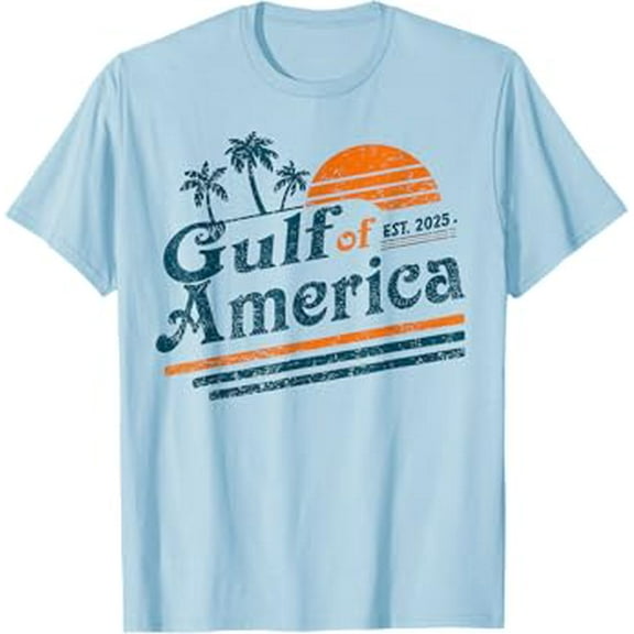Gildan Retro Vintage Birthday Gifts Gulf Of Us America 2025 American Flag Mexico Hot Trending T-Shirt Unisex S To 5Xl