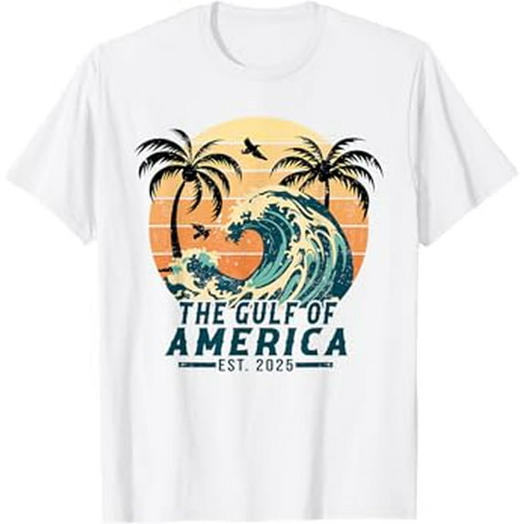 Gildan Retro Vintage Birthday Gifts Gulf Of Us America 2025 American Flag Mexico Hot Trending T-Shirt Unisex S To 5Xl