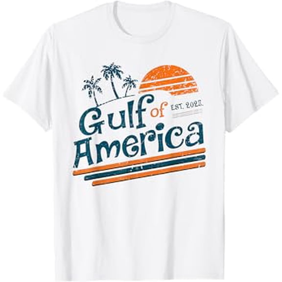 Gildan Retro Vintage Birthday Gifts Gulf Of Us America 2025 American Flag Mexico Hot Trending T-Shirt Unisex S To 5Xl