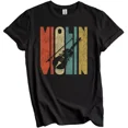 thumbnail image 1 of Gildan Retro Violin Distressed Violinist Vintage Style Music T-Shirt Gift for Men Women Unisex Tee, 1 of 3