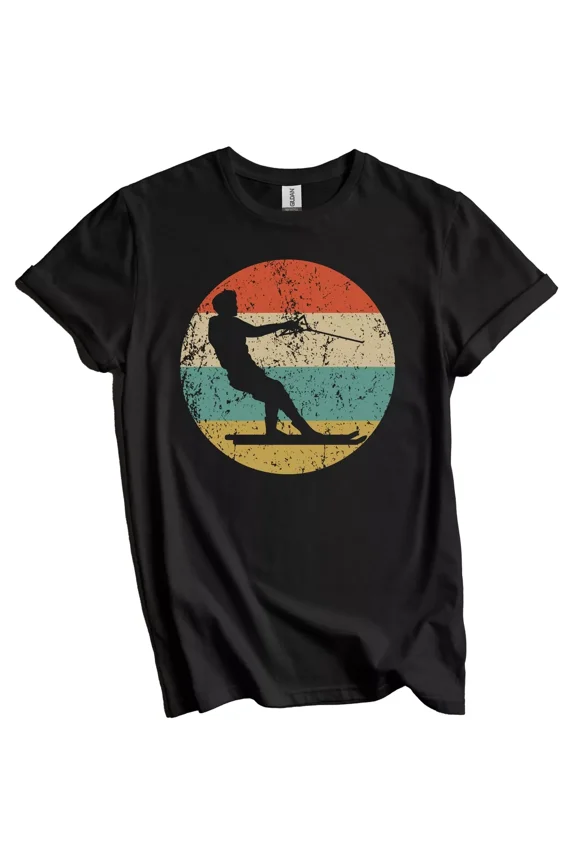 Retro Waterskier 1960's 1970's Vintage Style Waterskiing T-Shirt Gift for Men Women Unisex Tee