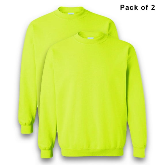 Gildan - Safety Sweatshirts for Men | Safety Green Sweatshirt | Heavy Blend Work Clothes, 7.8 Oz. 50/50 Cotton/Polyester,2 Pack - Size 4XL