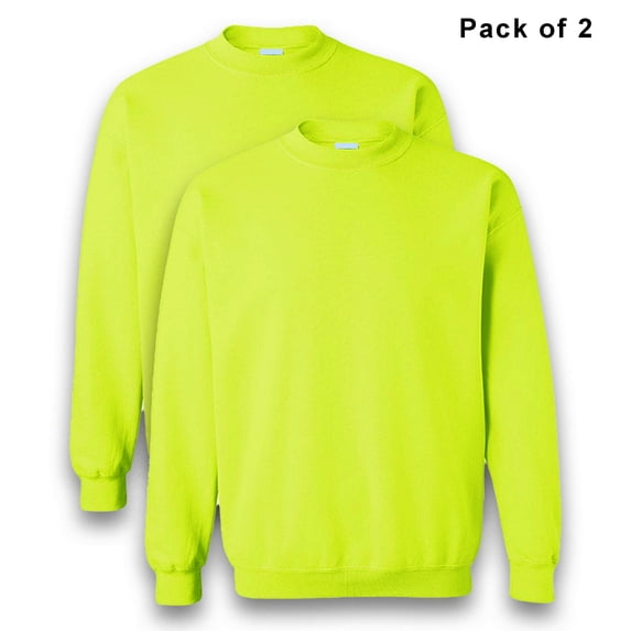 Gildan - Safety Sweatshirts for Men | Safety Green Sweatshirt | Heavy Blend Work Clothes, 7.8 Oz. 50/50 Cotton/Polyester,2 Pack - Size 5XL