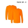 thumbnail image 1 of Safety T-Shirt Long Sleeve for Men, Hi Vis Work Shirts | 50 Cotton / 50 Polyester | Safety Orange | Pack of 2 | S Size, 1 of 8