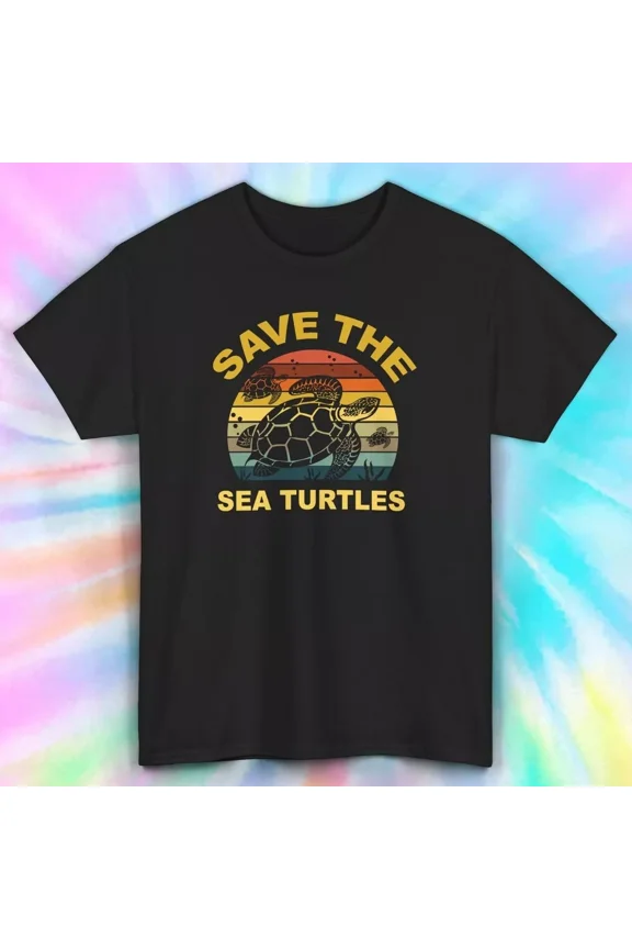Save The Sea Turtles T-Shirt Retro Environmental Awareness Tee Unisex Tee