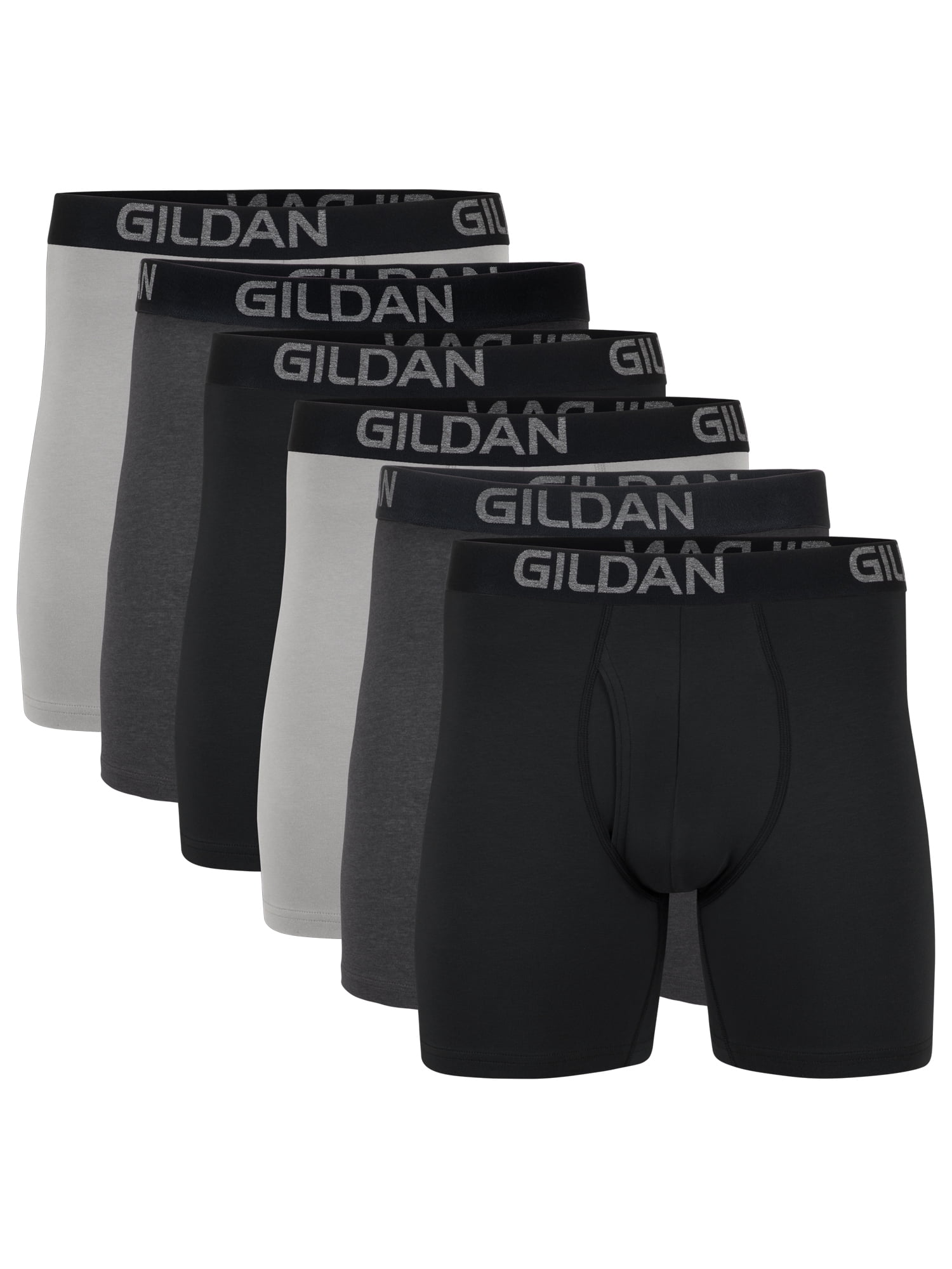 Gildan Select Adult Men's Cotton Stretch Boxer Briefs, 6-Pack, Sizes S-2XL
