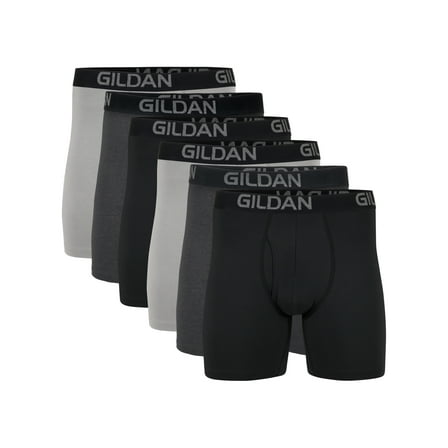 Gildan Men's Cotton Stretch Boxer Brief Underpants, 6-Pack, Sizes S-2XL