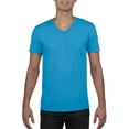 thumbnail image 1 of Gildan SftStyle VNeck Sapphire, 1 of 2