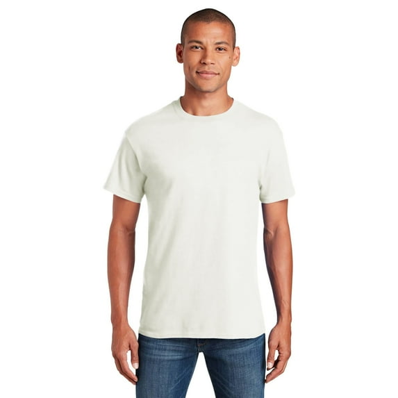 Gildan Short Sleeve Crewneck T-Shirt, Off White Size-XL, Men's Classic Fit Comfort Tee, 100 Heavy Cotton, Arts and Craft Shirt
