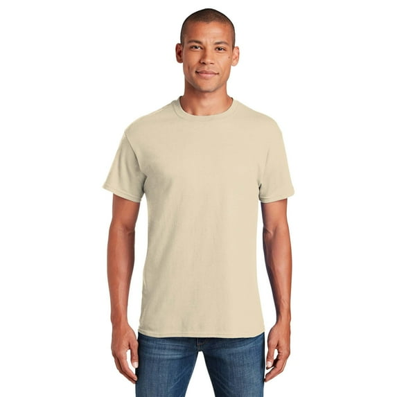 Gildan Short Sleeve T-Shirt for Men, Ultra Cotton Crewneck Classic Shirt, Sand, XL