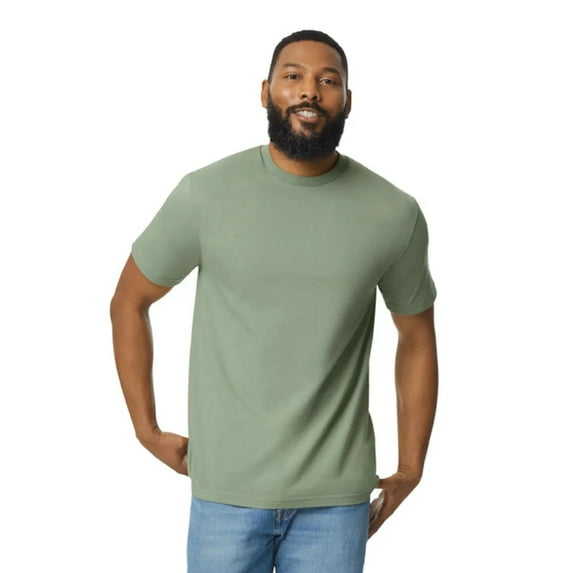Gildan Short Sleeve Crewneck T-Shirt, Softstyle Midweight Classic Shirt, Sage Tee, 2XL