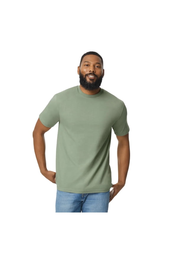 Short Sleeve Crewneck T-Shirt, Softstyle Midweight Classic Shirt, Sage Tee, L