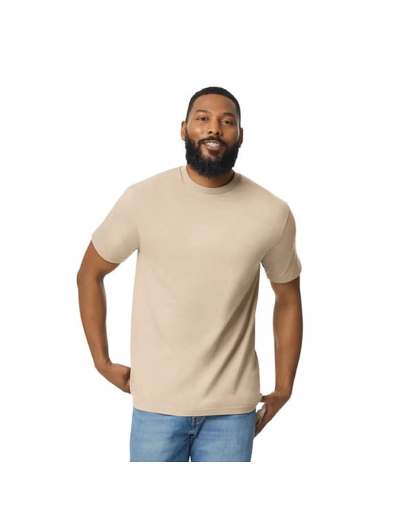 Short Sleeve Crewneck T-Shirt, Softstyle Midweight Classic Shirt, Sand Tee, L