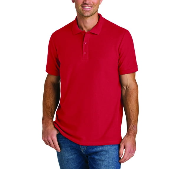 Gildan Short Sleeve Pique Polo Men's Shirt - 100 Cotton, Red, Sizes S-3XL, Embroidery Suitable