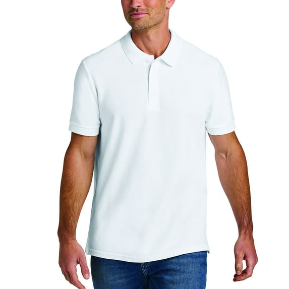 Gildan Short Sleeve Pique Polo Men's Shirt - 100 Cotton, White, Sizes S-3XL, Embroidery Suitable
