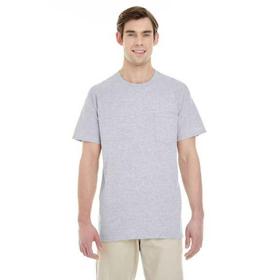 Gildan Short Sleeve Pocket T-Shirt, Sport Grey-3XL Pack-1, Classic Fit, Men's Crew Neck Pocket Tee