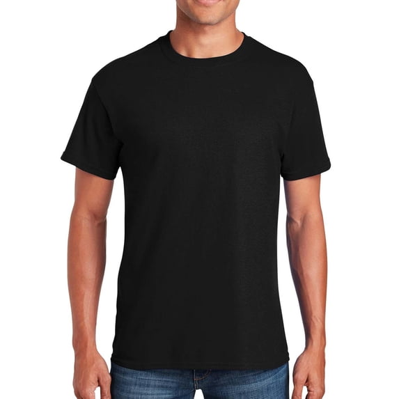 Gildan Short Sleeve T-Shirt -GR50, Men's Crew Neck Tee 100% Heavy Cotton T-Shirt, (M, Black)