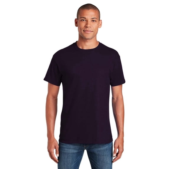 Gildan Short Sleeve T-Shirt -GR50, Men's Crew Neck Tee 100% Heavy Cotton T-Shirt, (M, Blackberry)