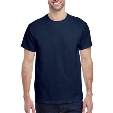 Gildan Short Sleeve T-Shirt -GR50, Men's Crew Neck Tee 100% Heavy CottonT-Shirt, (XL, Navy)