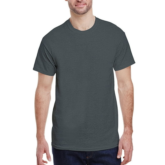 Gildan Short Sleeve T-Shirt -GR50, Men's Crew Neck Tee 50 Cotton/50 Poly T-Shirt, (XL Dark Heather)