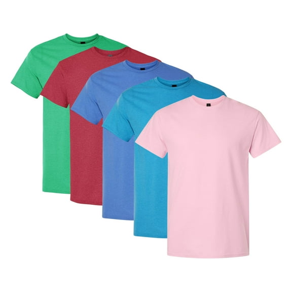 Gildan Short Sleeve T-Shirt, Men's Assorted T-Shirts 100% U.S Cotton Bulk Tee Shirt, Mix Tee (Bright Color 5 Pack, XL)