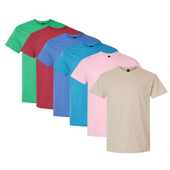 Gildan Short Sleeve T-Shirt, Men's Assorted T-Shirts 100% U.S Cotton Bulk Tee Shirt, Mix Tee (Bright Color 6 Pack, XL)