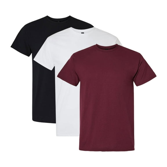 Gildan Short Sleeve T-Shirt, Men's Assorted T-Shirts 100% U.S Cotton Bulk Tee Shirt, Mix Tee (Dark+Bright Color 3 Pack, M)