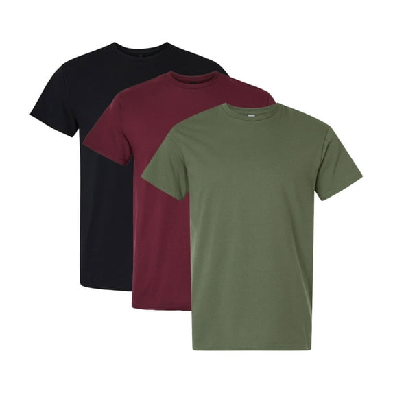 Gildan Short Sleeve T-Shirt, Men's Assorted T-Shirts 100% U.S Cotton Bulk Tee Shirt, Mix Tee (Dark Color 3 Pack, M)
