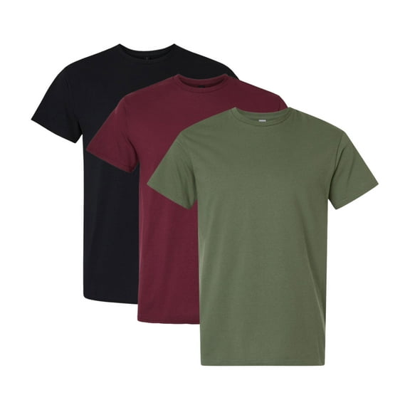 Gildan Short Sleeve T-Shirt, Men's Assorted T-Shirts 100% U.S Cotton Bulk Tee Shirt, Mix Tee (Dark Color 3 Pack, M)