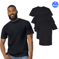 thumbnail image 1 of Gildan Short Sleeve T-Shirt, Men's Black Midweight Shirt Softstyle Crewneck Tee Pack of 3, Size XL, 1 of 5