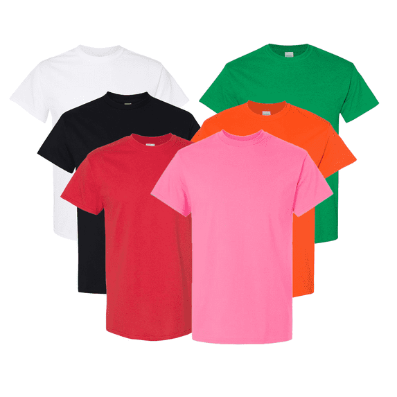 Gildan Short Sleeve T-Shirt for Men, 100% Ultra Cotton Tee, Mix Color with Durable Comfort, Pack of 6, S