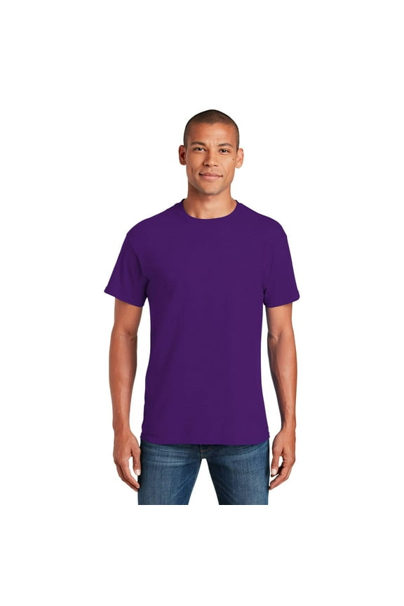 Short Sleeve T-Shirt for Men - 4XL Size | 100 Heavy Cotton Crew Neck Tee, Purple, 5.3 oz