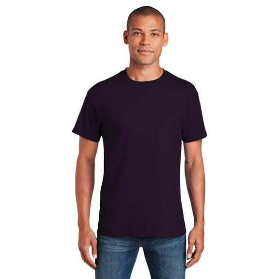 Gildan Short Sleeve T-Shirt for Men, Heavy Cotton Crewneck Classic Shirt, Blackberry Tee, 5XL