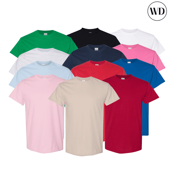 Gildan Short Sleeve T-Shirt for Men, Crew Neck Classic Fit 100% Cotton Casual Tee, (Assorted Color, 12 Pack, S)