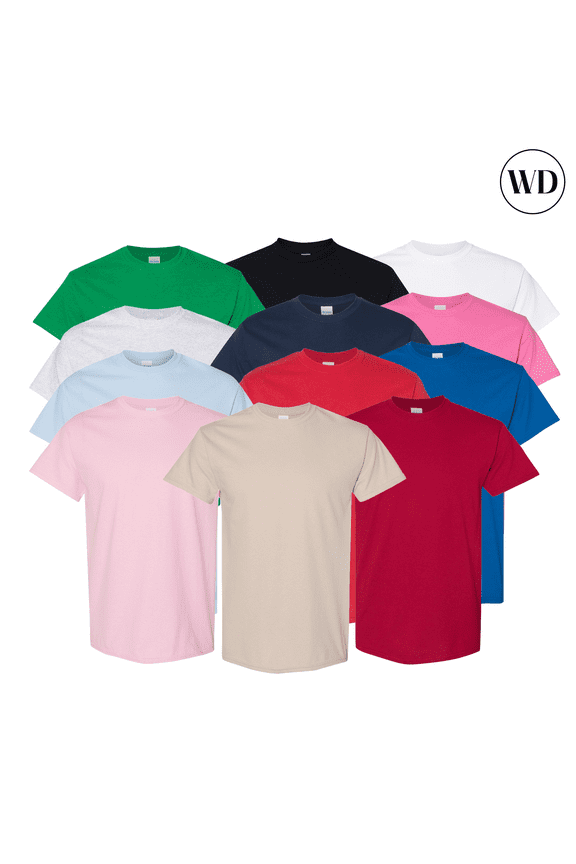 Short Sleeve T-Shirt for Men, Crew Neck Classic Fit 100% Cotton Casual Tee, (Assorted Color, 12 Pack, S)