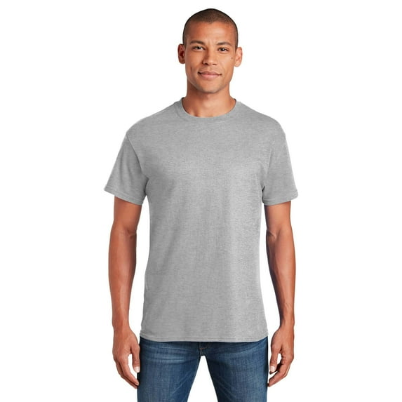 Gildan Short Sleeve T-Shirt for Men, Heavy Cotton Crewneck Classic Shirt, Ash Tee, S