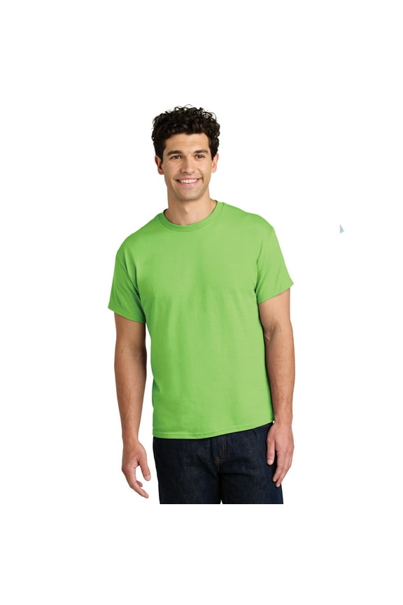 Short Sleeve T-Shirt for Men, Heavy Cotton Crewneck Classic Shirt, Lime Tee, XL