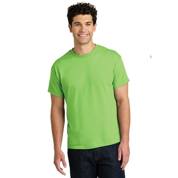 Gildan Short Sleeve T-Shirt for Men, Heavy Cotton Crewneck Classic Shirt, Lime Tee, XL