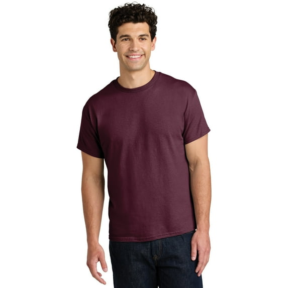 Gildan Short Sleeve T-Shirt for Men, Heavy Cotton Crewneck Classic Shirt, Maroon Tee, 3XL