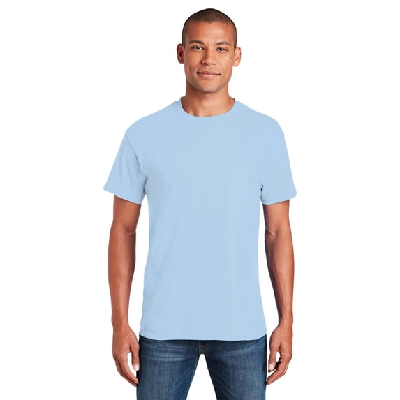 Gildan Short Sleeve T-Shirt for Men - L Size | 100 Heavy Cotton Crew Neck Tee, Light Blue, 5.3 oz