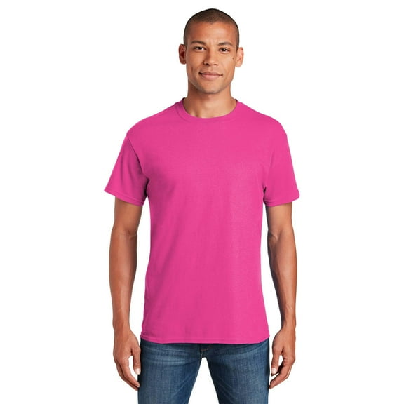 Gildan Short Sleeve T-Shirt for Men - XL Size | 100 Heavy Cotton Crew Neck Tee, Heliconia, 5.3 oz